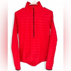Women's Nike Pro Dri Fit Half Zip Pullover Size‎ Medium Striped Stretch Athletic